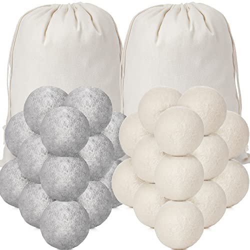 Wool Dryer Balls Set | 42 Pieces, Reusable, Includes 2 Muslin Bags