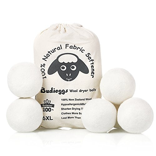 Wool Dryer Balls | Organic XL 6-Pack, Chemical Free, Baby Safe, Reduces Wrinkles