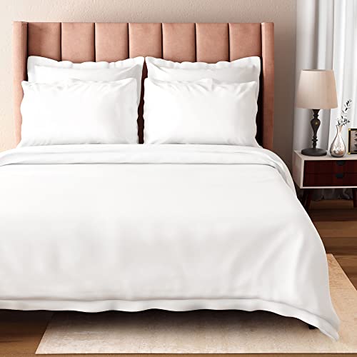 Duvet Cover Set | 100% Organic Cotton, 3-Piece, 300 Thread Count, White, 104x90 inches