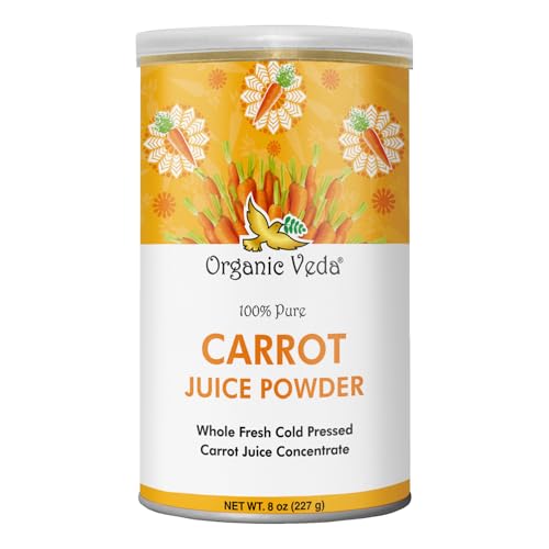 Carrot Juice Powder | 100% Pure & Natural, 8 oz, Ideal for Juices, Smoothies, Baking & Cooking