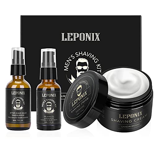 Shaving Kit | Includes Sandalwood Cream, After Shave Lotion, Pre Shave Oil