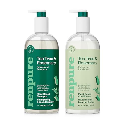 Shampoo & Conditioner Set | Tea Tree Oil & Rosemary Extract, 16 oz Each