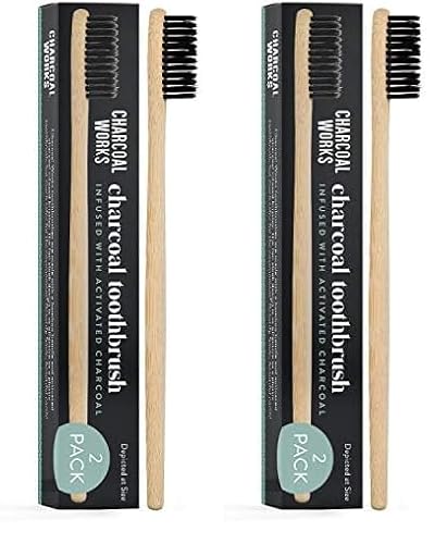 Toothbrush | Charcoal Infused, Pack of 4, Natural