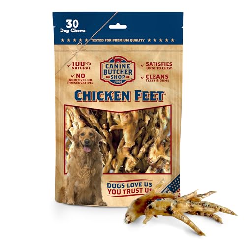 Dog Treats | Dehydrated Chicken Feet, Pack of 30, All Natural