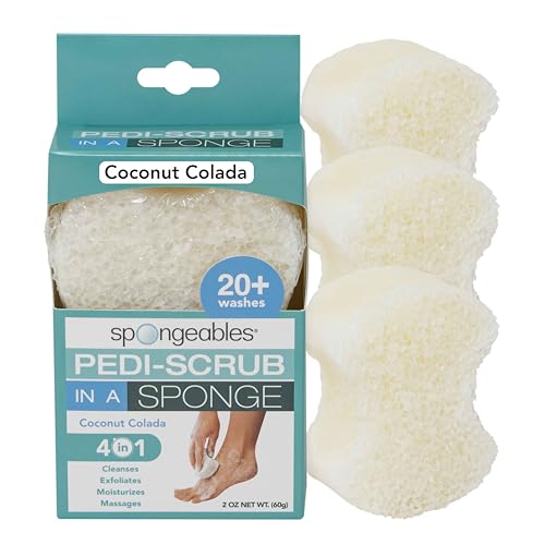 Foot Scrub Sponge | Coconut Colada, 20+ Wash, 3 Count