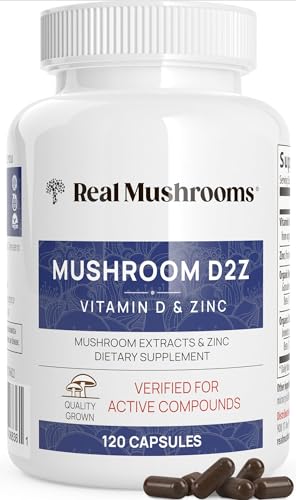 Mushroom Supplement | Zinc & Vitamin D2, 120 Capsules