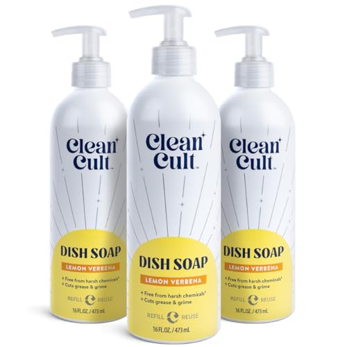 Dish Soap | Refillable Aluminum Bottle, 16 oz, 3 Pack