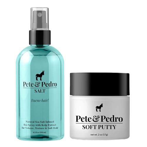 Hair Styling Set | 8 oz. Sea Salt Spray, 2 oz. Soft Hair Putty, Adds Volume & Texture