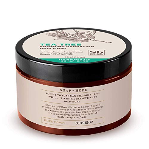 Soapbox Tea Tree Hair Mask, Soothing Hydration Deep Conditioner for Dry Damaged Hair | Sulfate Free, Gluten Free, Cruelty Free, Vegan Hair Mask & Scalp Treatment for Dry, Damaged or Frizzy Hair (12oz)