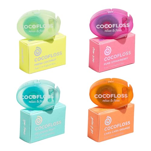 Dental Floss | Travel Sampler, 4-Pack Minis, Vegan, Dentist-Designed, 8 yd Each