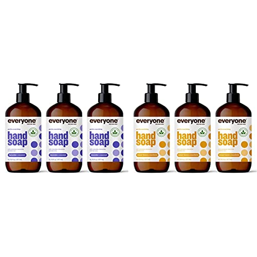 Everyone Liquid Hand Soap, 12.75 Ounce (Pack of 3), Lavender and Coconut + Meyer Lemon and Mandarin, Plant-Based Cleansers with Pure Essential Oils