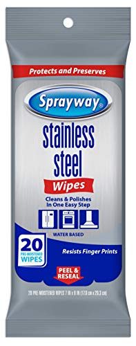 Stainless Steel Cleaner Wipes | Water Based, Pack of 20