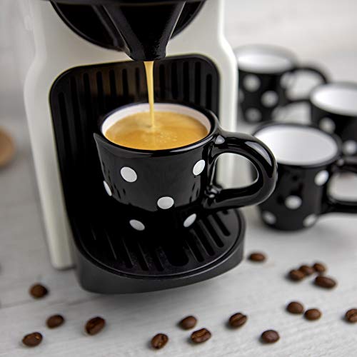 Espresso Cups | Black and White Polka Dot, Set of 4, 2 oz Each