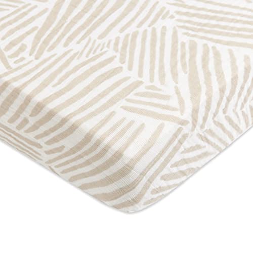 Crib Sheet | 100% Organic Cotton, GOTS-Certified, Ultra-Soft, Oat Stripe