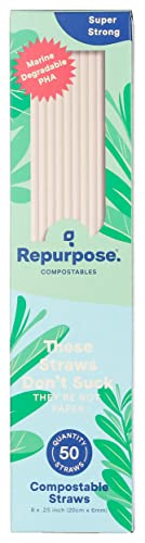 Compostable Straws | Plant Based, 50 Count, Pack of 20