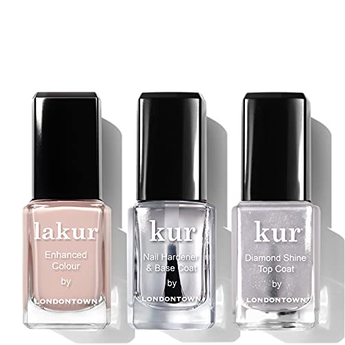 Nail Polish Set | Base & Top Coat, Diamond Dusted Finish