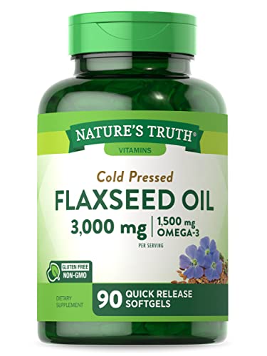 Flaxseed Oil Softgels | 90 Count, Cold Pressed, Non-GMO, Gluten Free