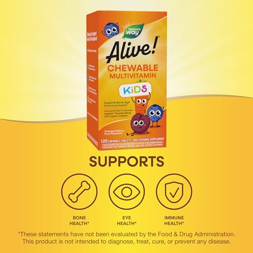 Children's Multivitamins | Supports Bone, Eye, Immune Health, 120 Chewable Tablets