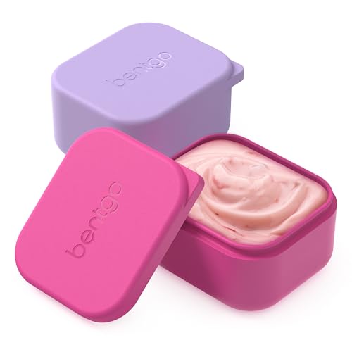 Food Storage Container | 2-Pack, Silicone, Reusable, Leak-Proof, 2.6 oz (Lavender & Pink)