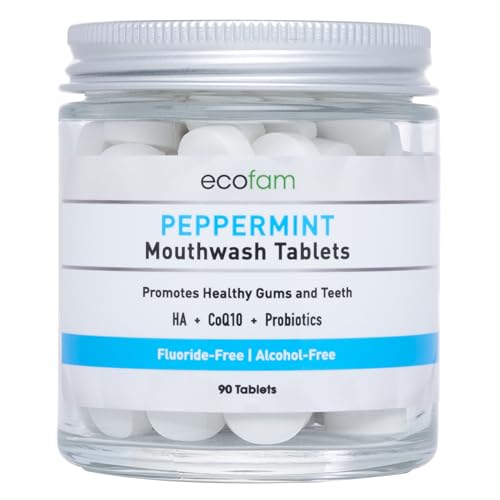 Mouthwash Tablets | Peppermint Flavor, Fluoride-Free, Travel Size, 90 Count