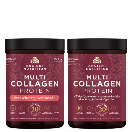 Multi Collagen Protein Powder | Strawberry Lemonade, Unflavored, 45 Servings