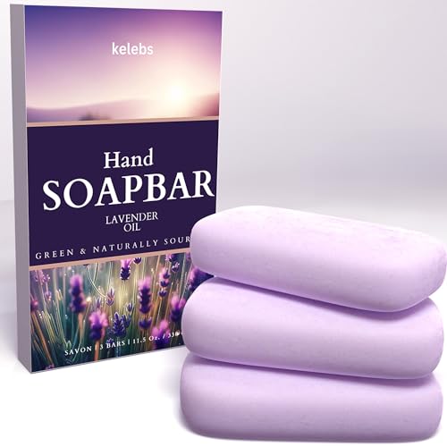 Hand Soap Bar | Hypoallergenic, Natural Lavender Oil, Eco-Friendly, Bulk Pack of 3