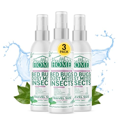 Bed Bug Spray | Travel Size, Plant Based, Pack of 3, Peppermint Scent, 3.4 ounces