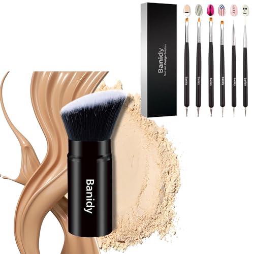 Makeup Brush Set | Retractable Kabuki, Nail Art Brushes