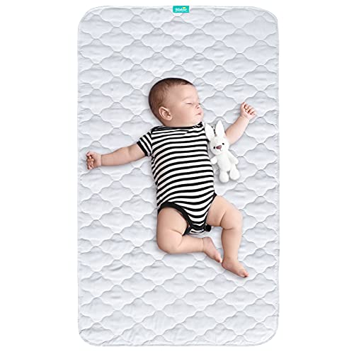 Crib Mattress Protector | Quilted Waterproof, 52" x 28", Reusable & Non-Slip