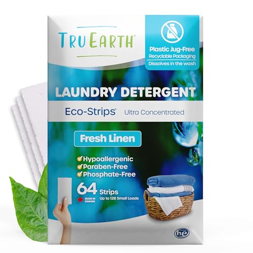 Laundry Detergent Sheets | Up to 128 Loads, Fresh Linen Scent, 64 Sheets