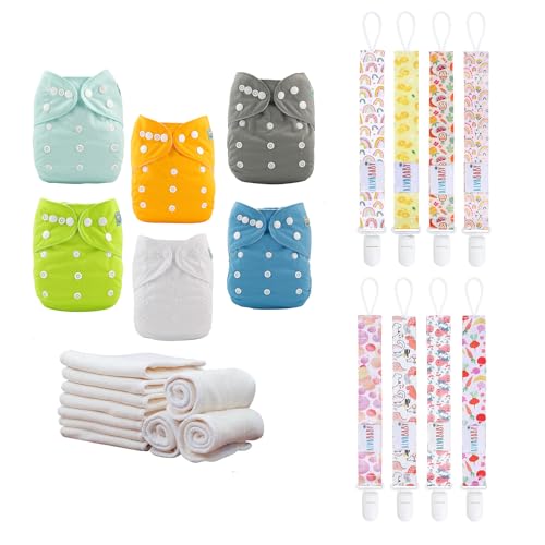 Baby Cloth Diapers | 6 Pack, Includes 12 Inserts