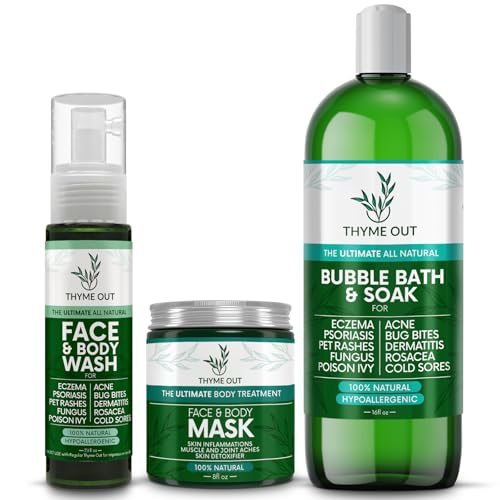 Bubble Bath & Soak | Relaxing Aromatherapy, 16 oz  
Face & Body Mask | Hydrating Formula, 8 oz  
Face & Body Wash | Gentle Cleanser, 12 oz