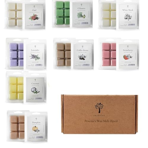 Scented Wax Melts | Variety Pack, 8 Cubes, Pumpkin Vanilla, Lavender, Coconut & Vanilla