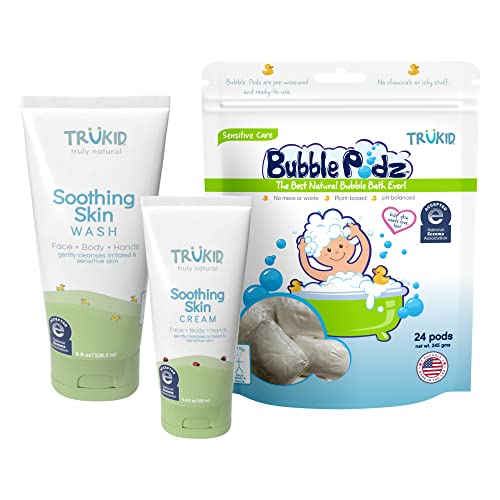 Eczema Relief Bundle | Bubble Bath, Skin Cream, Body Wash, All Natural, Unscented