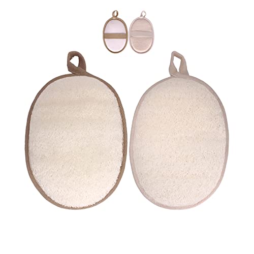 Exfoliating Body Scrubber | 100% Natural Lufa, 2 Pack, Biodegradable