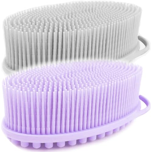 Body Scrubber | Lavender and Light Gray, Dual-Tone Set