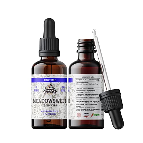 Herbal Supplement | Organic Meadowsweet Tincture, Cold-Pressed Glycerin