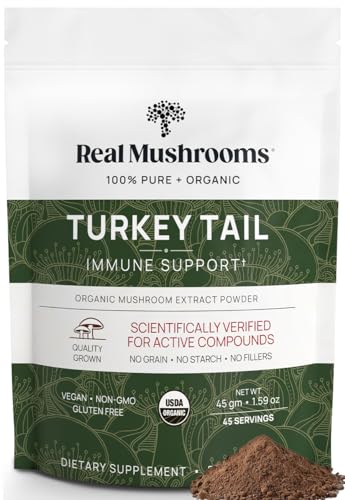 Mushroom Supplement | Organic Turkey Tail Powder, 45 Servings, Gut & Immune Support