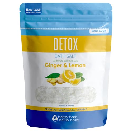 Bath Salt | 32 Ounces, Epsom Salt with Ginger and Lemon Essential Oils