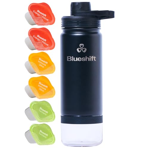 Water Bottle | 18 Ounce, Stainless Steel, Comes w/ Protein Shaker & 6 Supplements