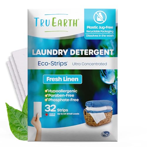 Laundry Detergent Sheets | Up to 64 Loads, Fresh Linen Scent, 32 Sheets