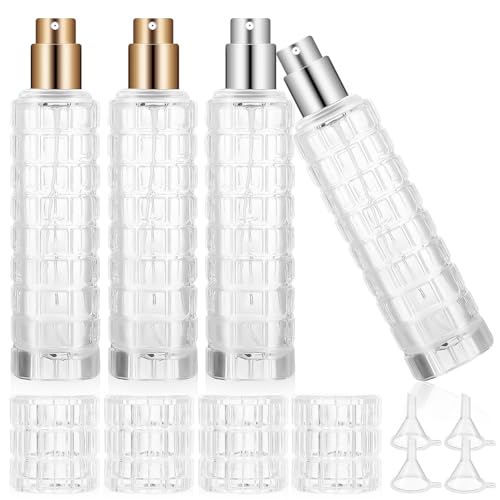 Glass Spray Bottle | 4 Pieces, 30ml (1.06 oz), Refillable, Cocktail Mister