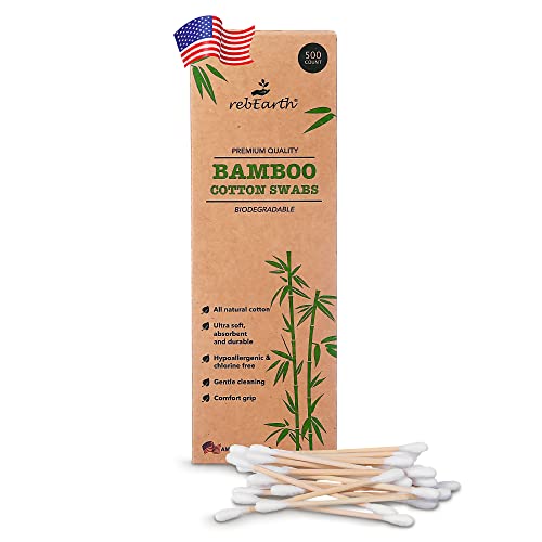 Cotton Swabs | Organic, Large Pack of 500, Hypoallergenic