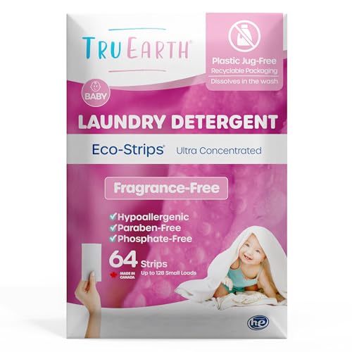 Laundry Detergent Sheets | Hypoallergenic, Fragrance Free, 64 Count, Up to 128 Loads