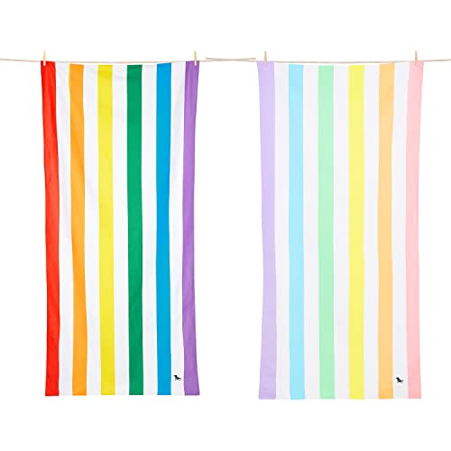 Beach Towel Bundle | 2 Pack, Quick Dry, Super Absorbent Lightweight, 100% Recycled Materials