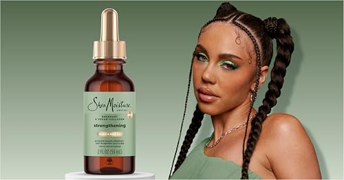 SheaMoisture Strengthening Scalp & Hair Oil Rosemary & Vegan Collagen to Promote Length Retention & Invigorate the Scalp, with ScalpBoost Technology, 2 oz