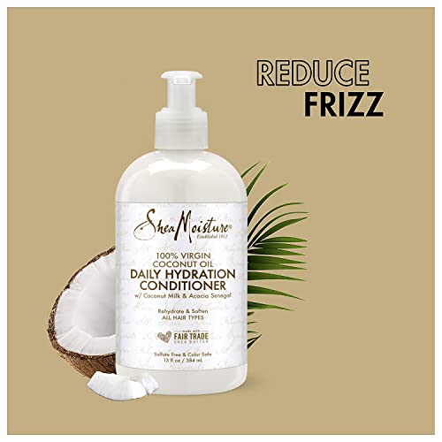 SheaMoisture 100% Virgin Coconut Oil Daily Hydration Shampoo & Conditioner | 13 fl. oz. Each with box