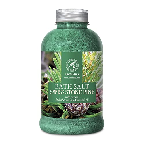 Bath Salt | Natural Swiss Stone Pine Essential Oil, 21.16 oz, Relaxing Aromatherapy