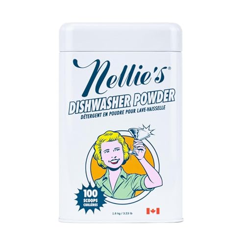 Nellie's Dishwasher Powder Bundle - 50 Scoops (Pouch) & 100 Scoops (Tin) - Kind to the Environment - Grease-Busting Performance for Spotless Results - Perfect for Eco-Conscious Homes