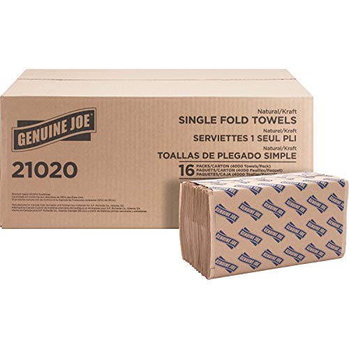 Paper Towels | Single-Fold, 10.25 x 9.1 inches, 250 Sheets per Pack, 16 Packs per Case